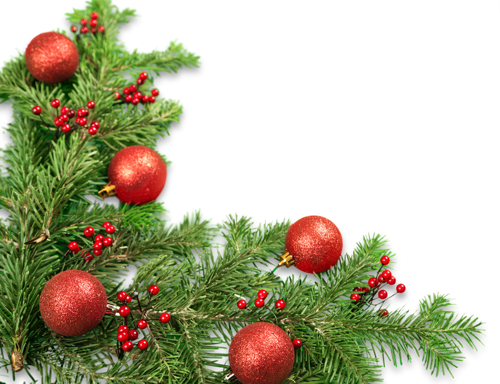 Christmas Toys on Fir Tree Branch